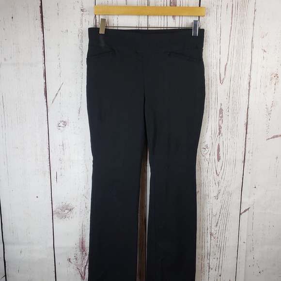 Chicos Perfect Stretch Pants Womens Size 0 Flat Front Straight Leg Black - Picture 2 of 7